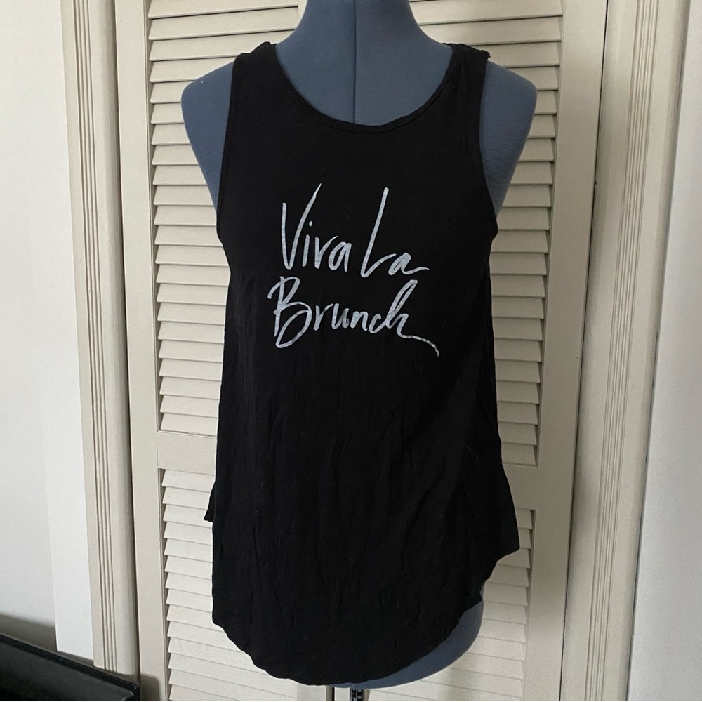 Old Navy Black Viva La Brunch Tank Top